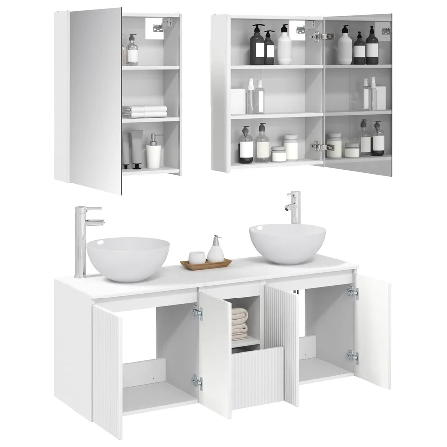 Ensemble d'armoire de salle de bain 5 pcs Blanc - 3