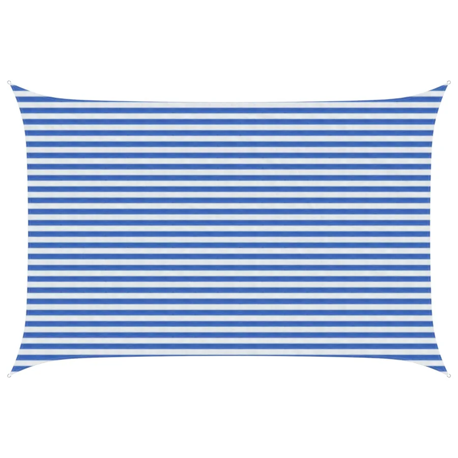 Voile d'ombre Bleu et Blanc 3 x 5 m HDPE