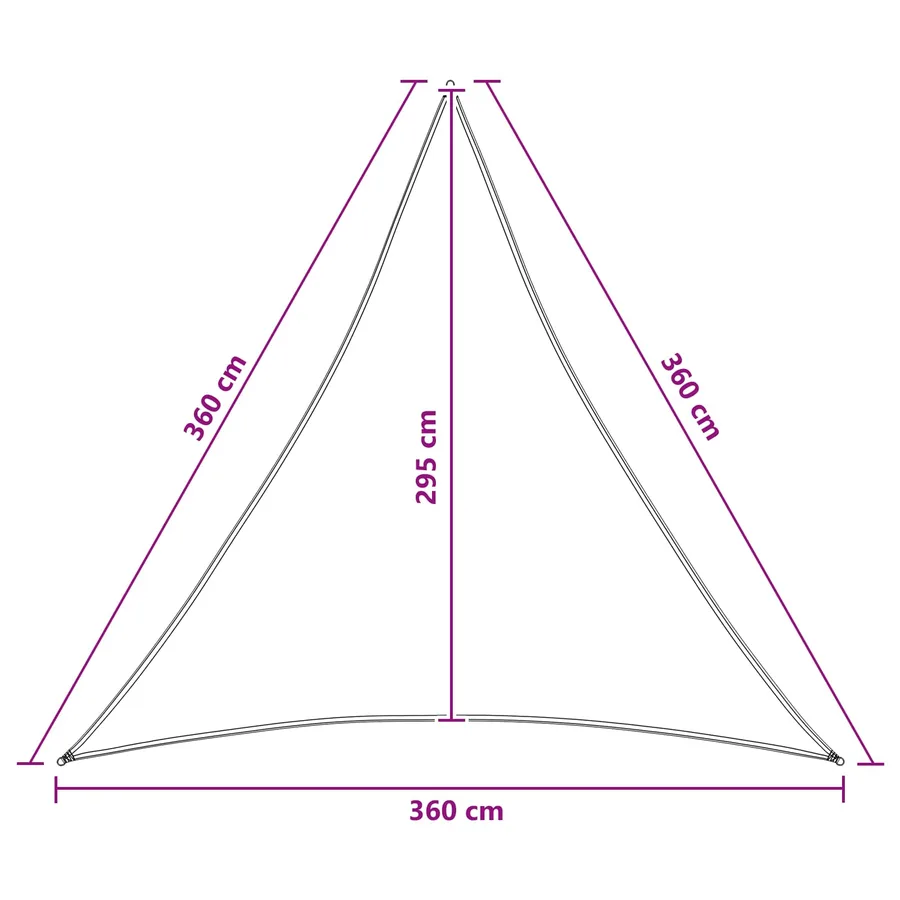 Voile d'ombre 3,6 x 3,6 x 3,6 m HDPE - 8