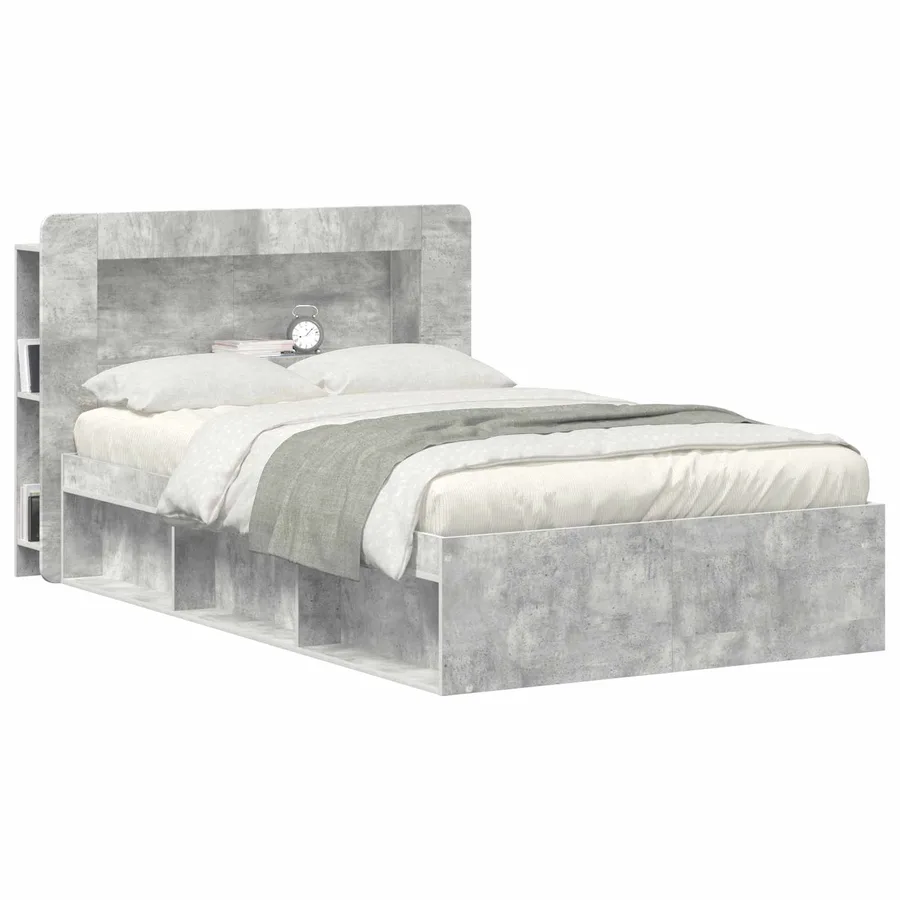 Cabinet de Tête de Lit Gris béton Bois d’ingénierie - 3