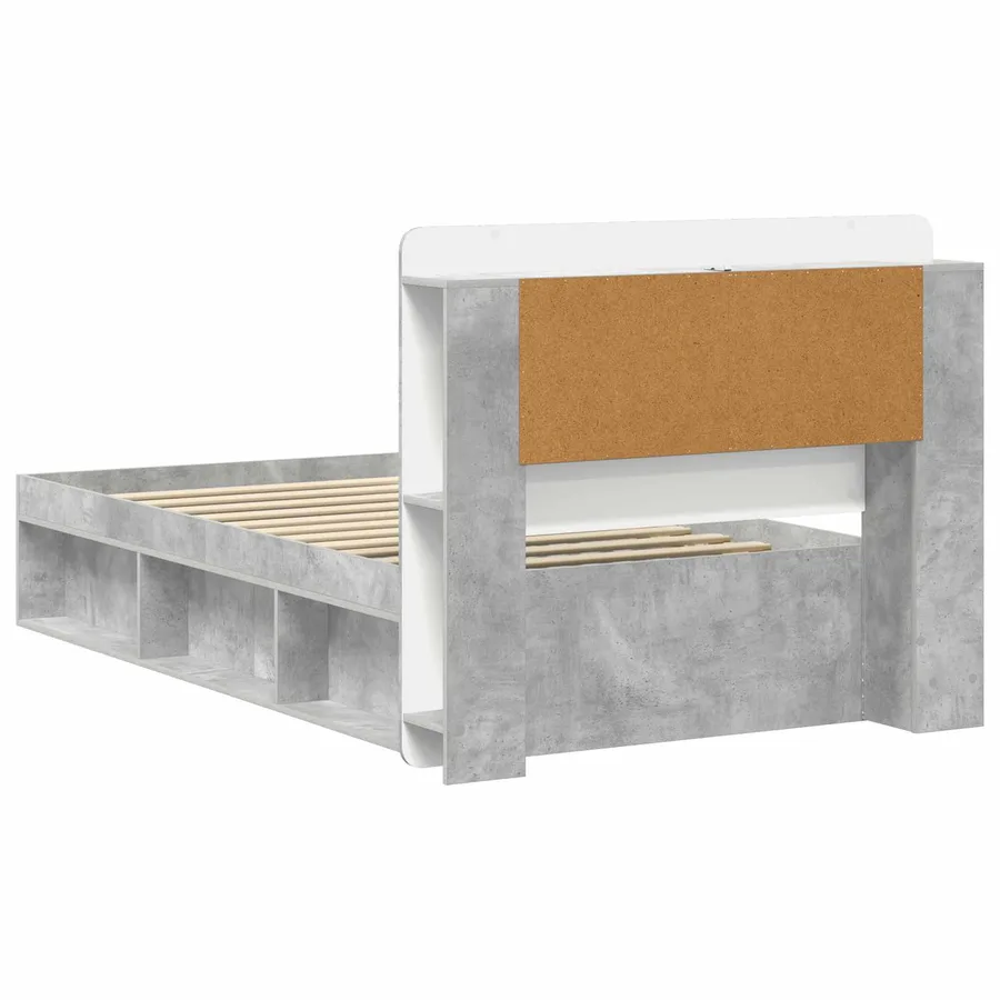 Cadre de lit avec rangement Gris béton 100 x 200 cm - 5