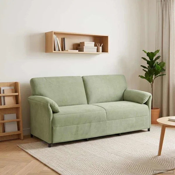 Sofa 3 places Vert clair 198 x 83 x 95 cm Velours