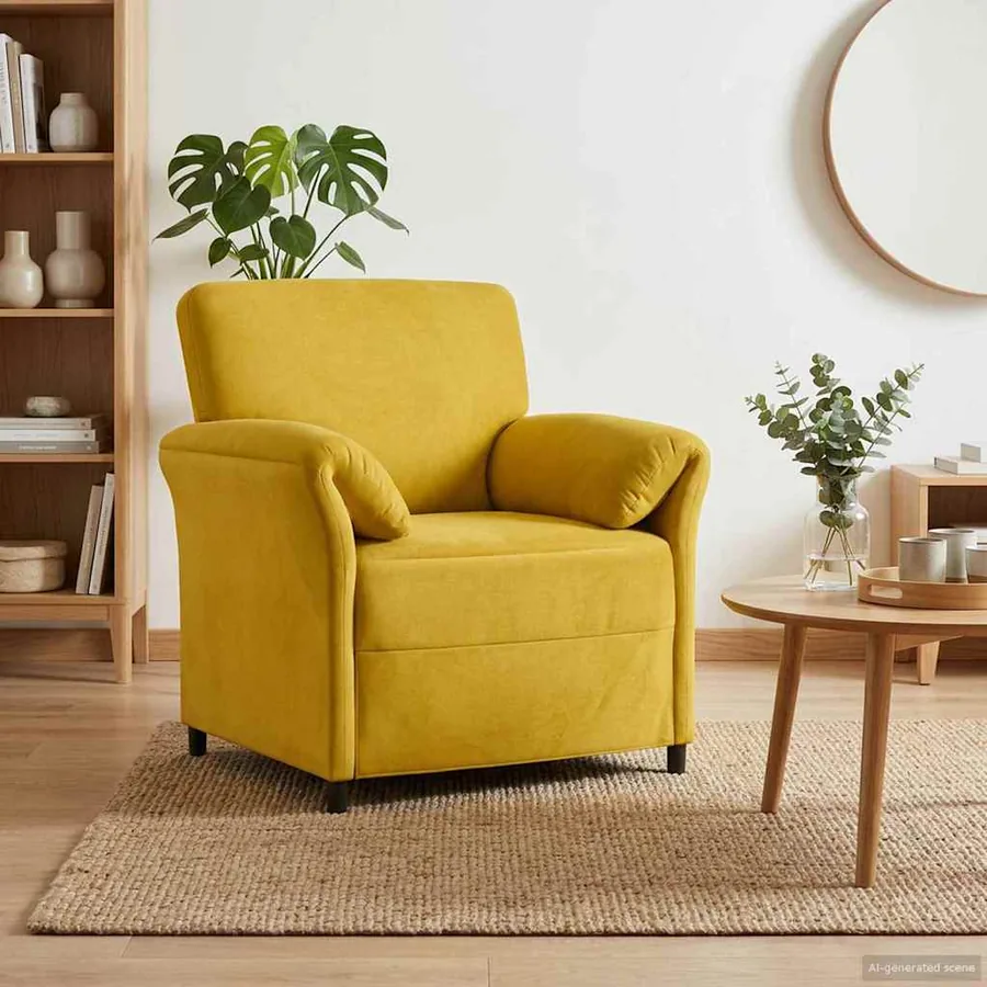 Canapé 1 place Jaune 88 x 83 x 95 cm Velours