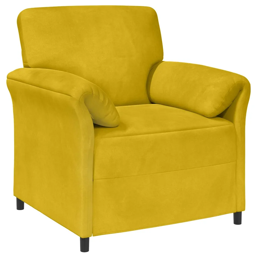 Canapé 1 place Jaune 88 x 83 x 95 cm Velours - 2