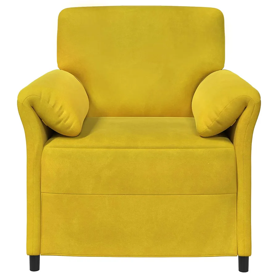 Canapé 1 place Jaune 88 x 83 x 95 cm Velours - 3