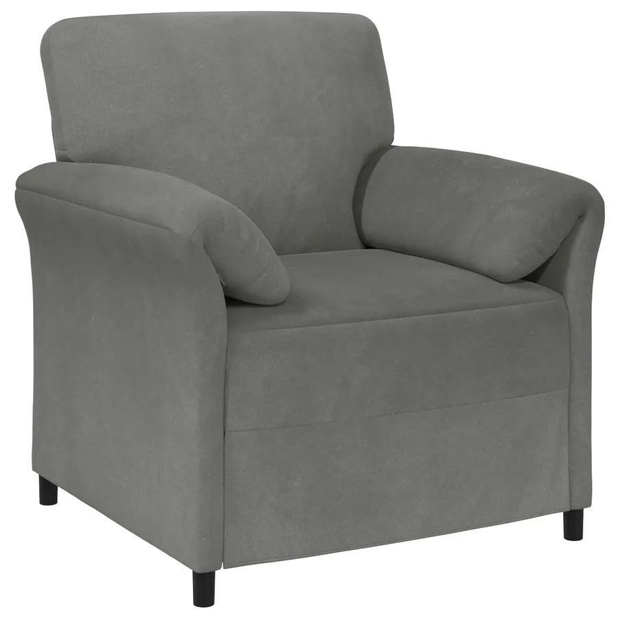 Canapé 1 place Gris foncé 88 x 83 x 95 cm Velours - 2