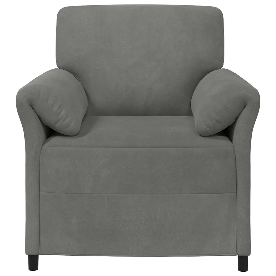 Canapé 1 place Gris foncé 88 x 83 x 95 cm Velours - 3