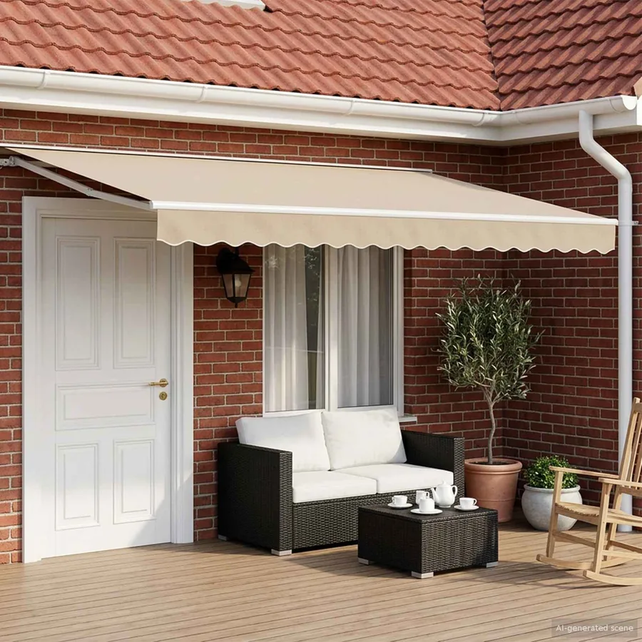 Auvent rétractable manuel Beige 4 × 3 m