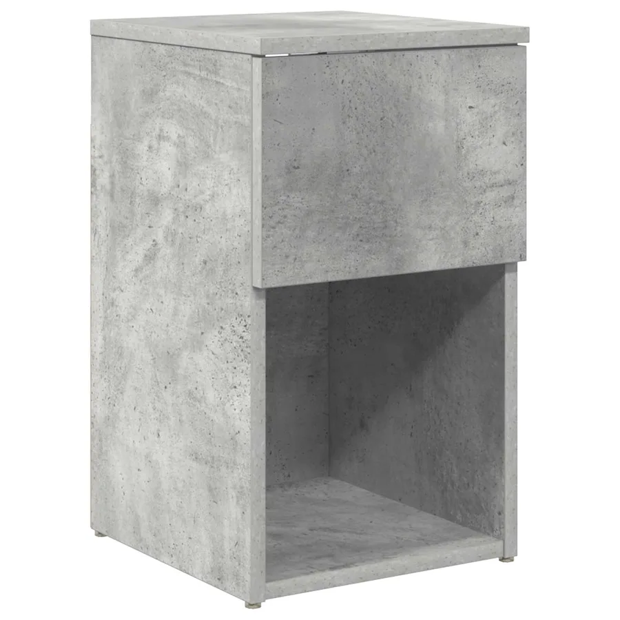 Armoire de lit Gris béton 29 x 31,5 x 49 cm Bois d'ingénierie - 2