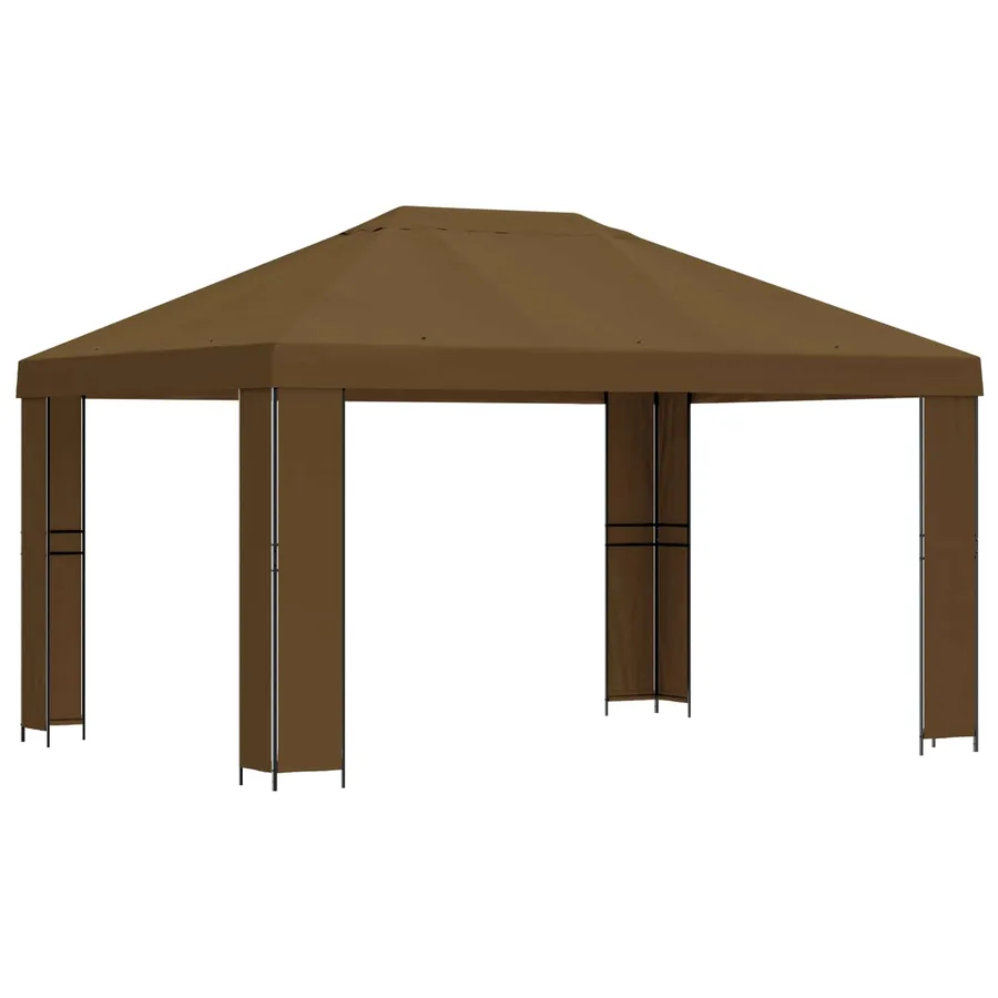 Pavillon 4 × 3 m Taupe Polyester et Acier 190 gsm - 2