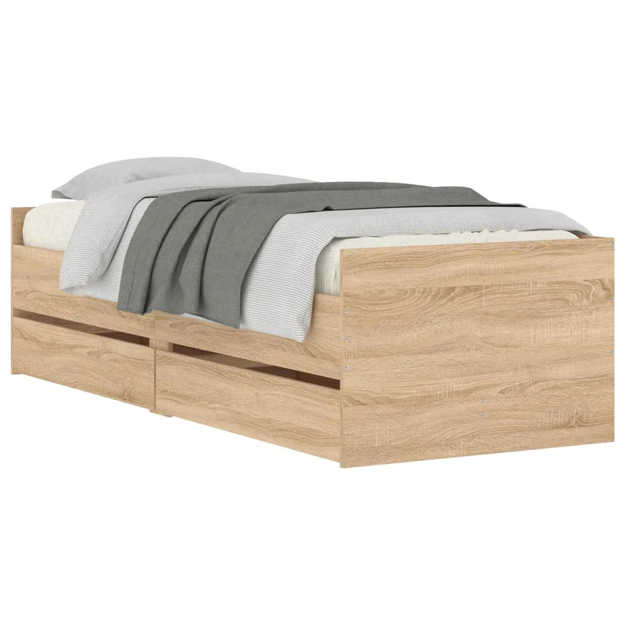 Cadre de lit avec rangement Chêne Sonoma 80 x 200 cm - 2