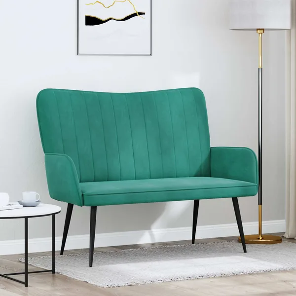Sofa 2 places Turquoise 115 x 61 x 87 cm Velours