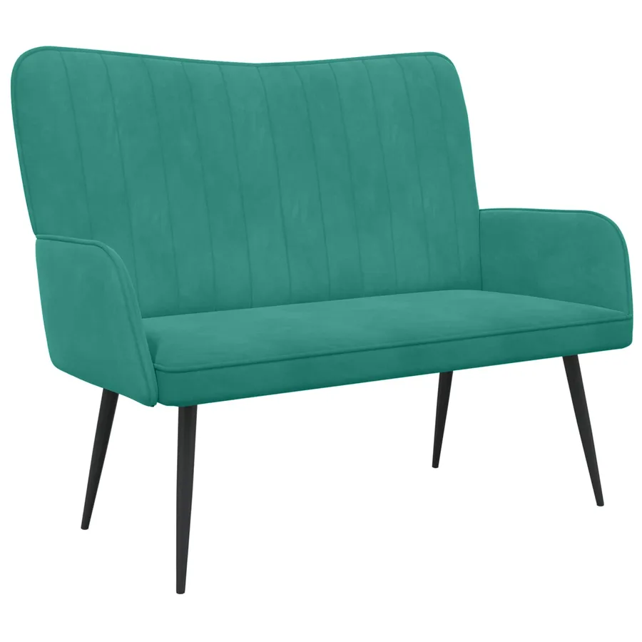 Sofa 2 places Turquoise 115 x 61 x 87 cm Velours - 2