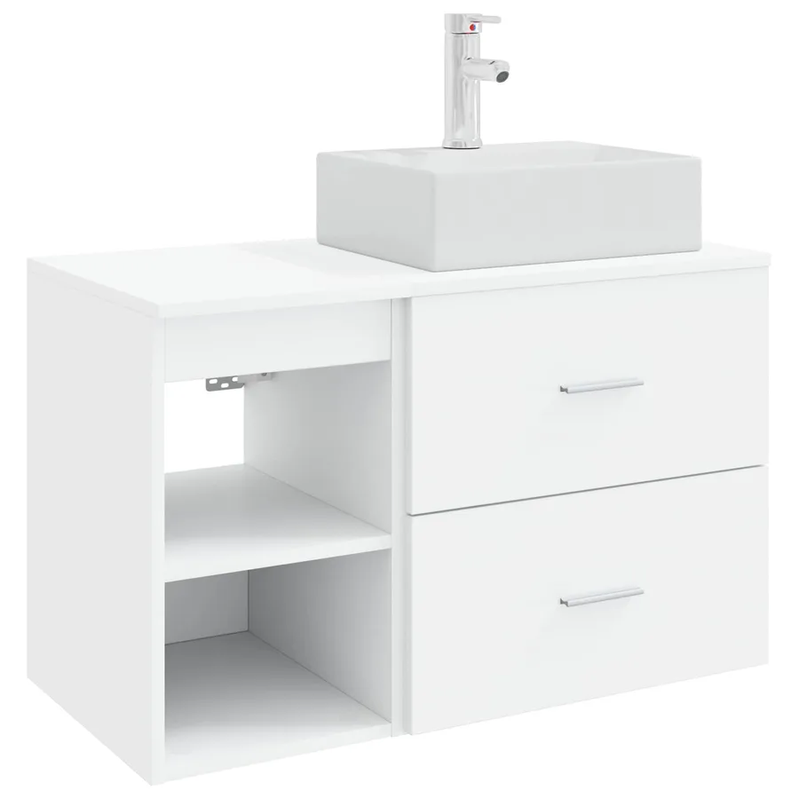 Ensemble de mobilier de salle de bain 2 pcs Blanc - 2