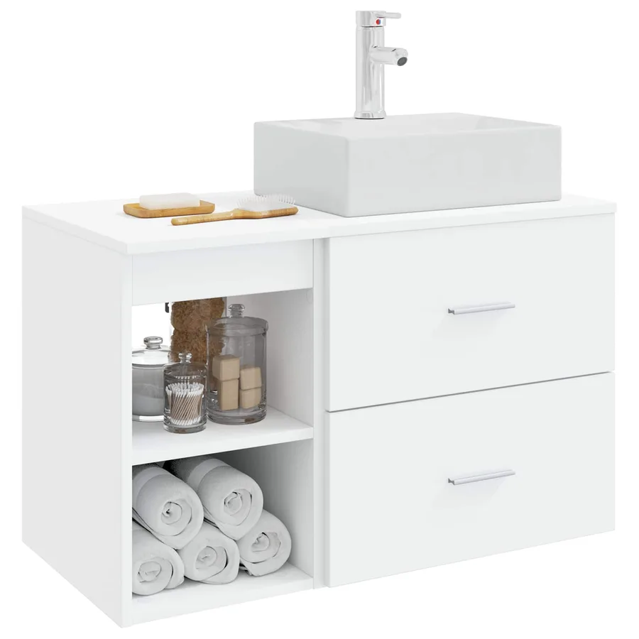 Ensemble de mobilier de salle de bain 2 pcs Blanc - 3