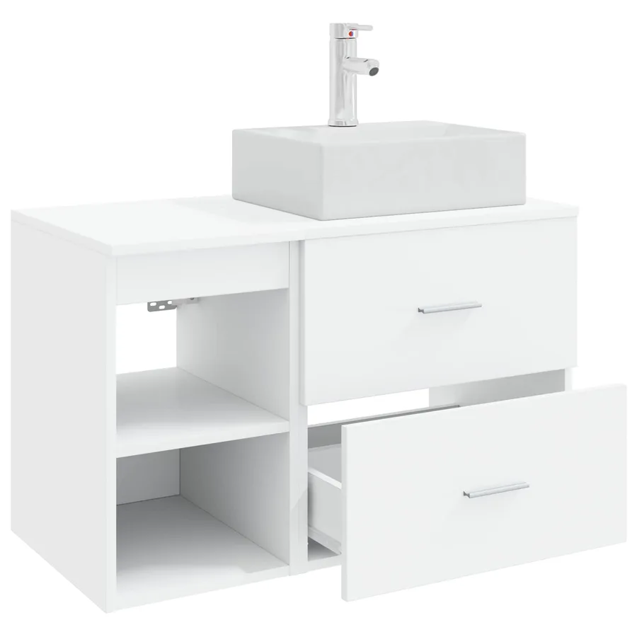 Ensemble de mobilier de salle de bain 2 pcs Blanc - 4