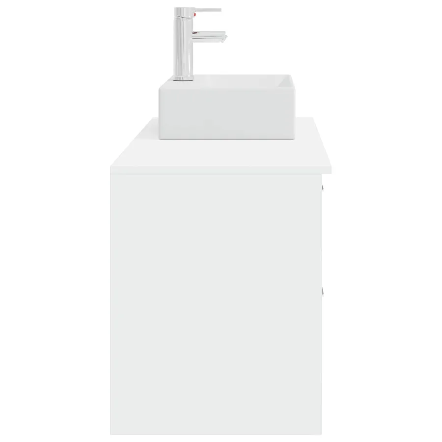 Ensemble de mobilier de salle de bain 2 pcs Blanc - 5