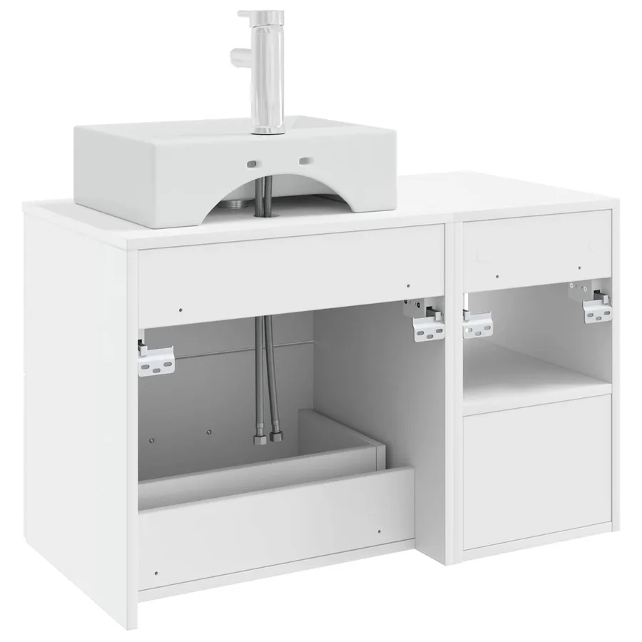 Ensemble de mobilier de salle de bain 2 pcs Blanc - 6