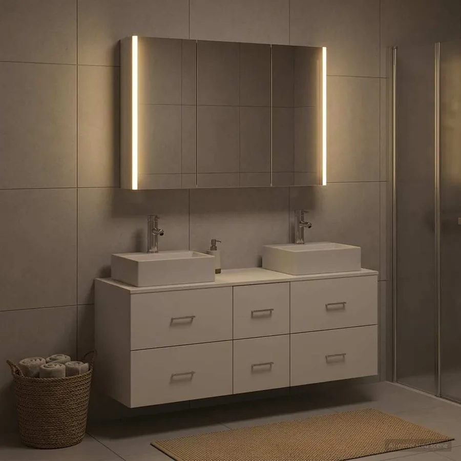 Ensemble de mobilier de salle de bain 4 pcs Blanc
