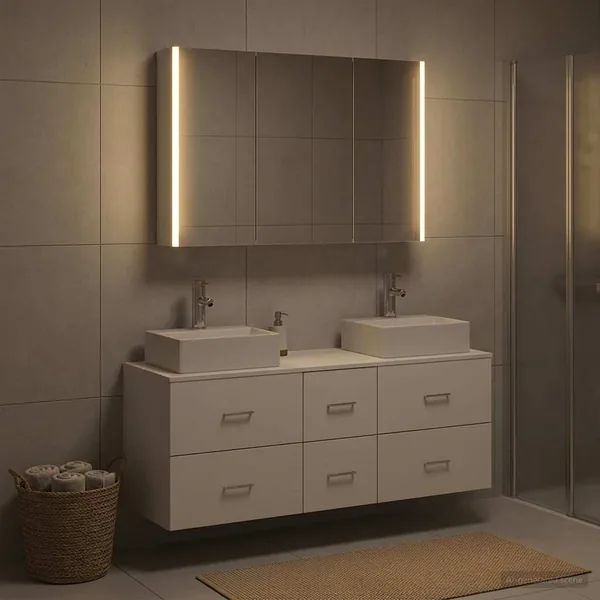 Ensemble de mobilier de salle de bain 4 pcs Blanc