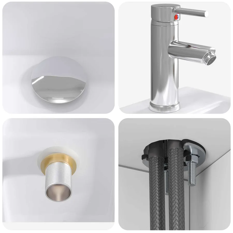 Ensemble de mobilier de salle de bain 5 pcs Blanc - 10
