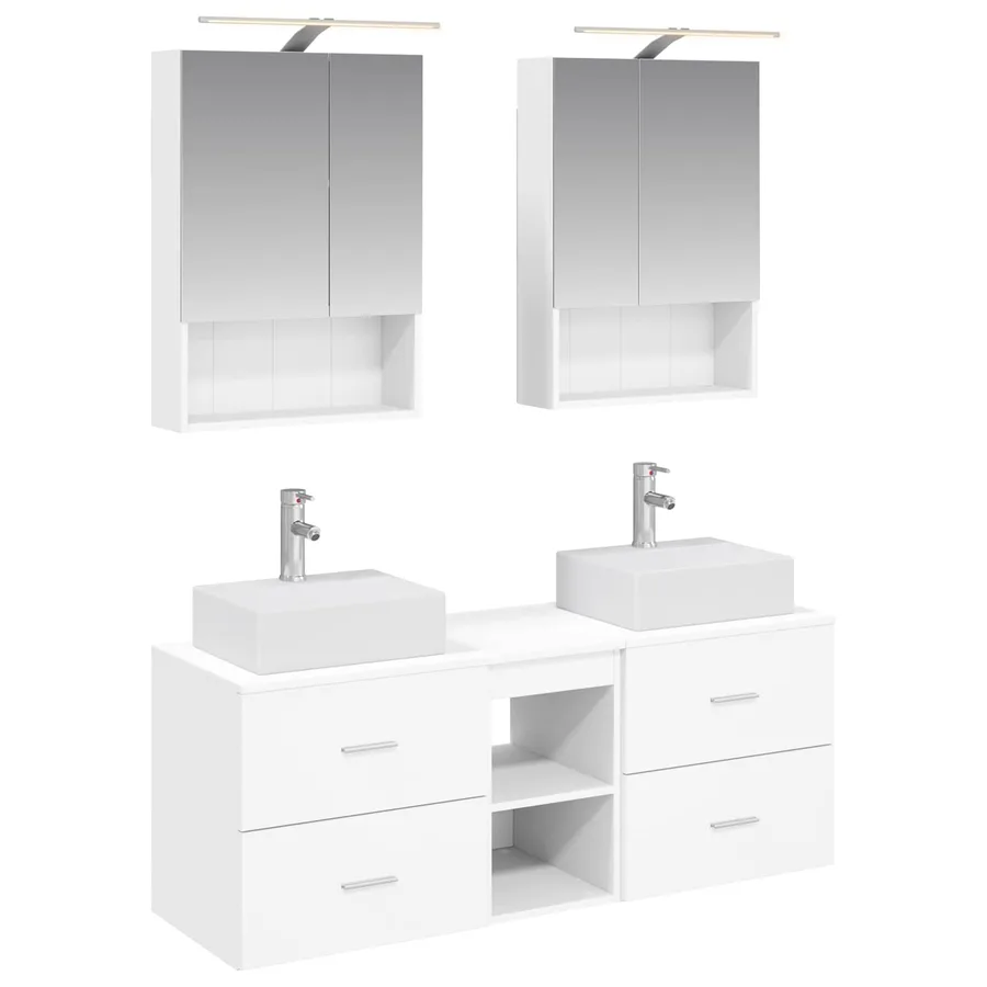 Ensemble de mobilier de salle de bain 5 pcs Blanc - 2