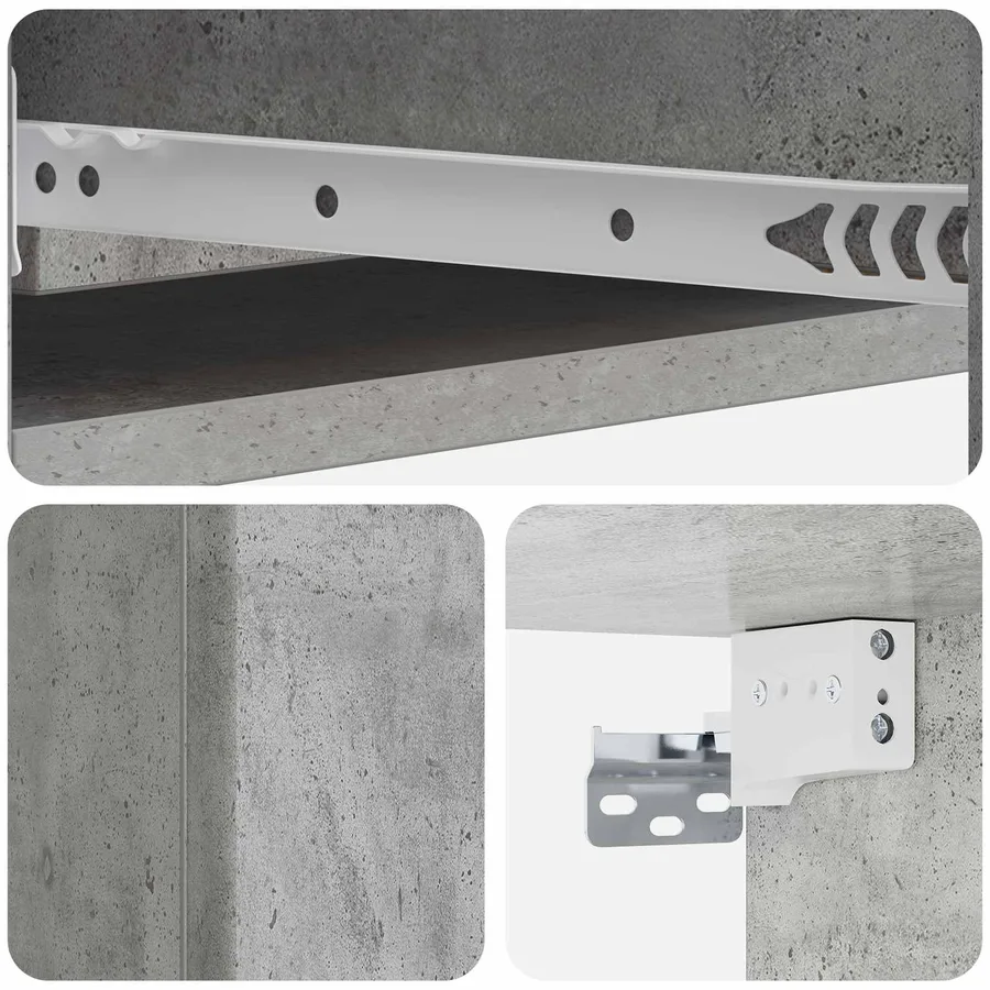 Table d'appoint murale Gris béton 87,5 x 34,5 x 17 cm - 8