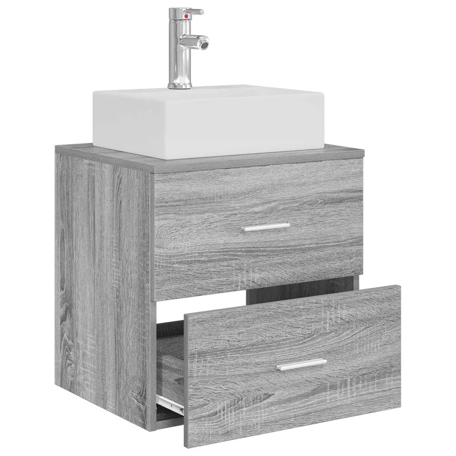 Vanité de lavabo mural Sonoma gris 49,5 x 41 x 62,5 cm - 3