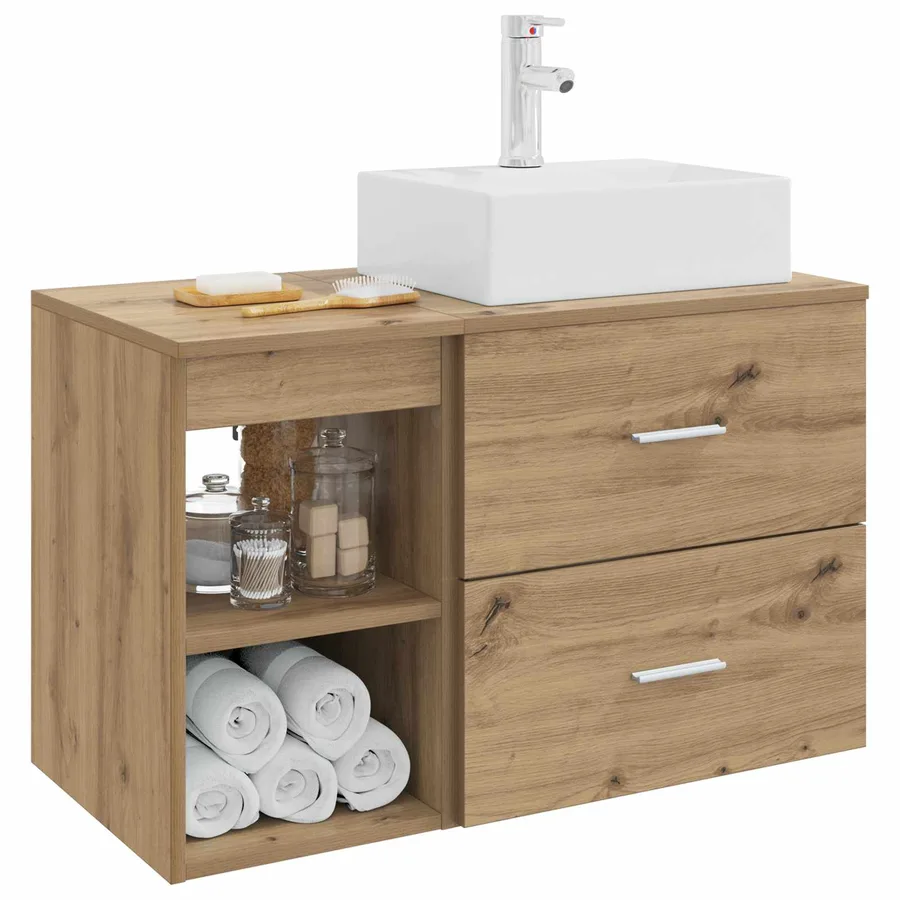 Ensemble de mobilier de salle de bain 2 pc Chêne artisanal - 3