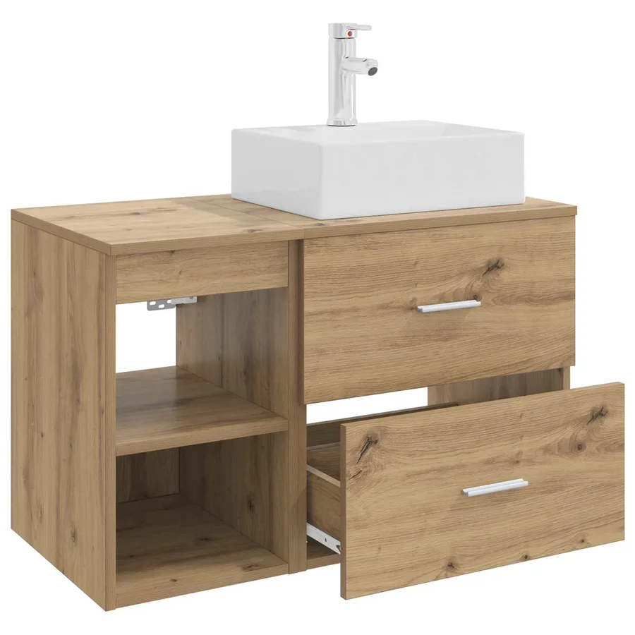 Ensemble de mobilier de salle de bain 2 pc Chêne artisanal - 4