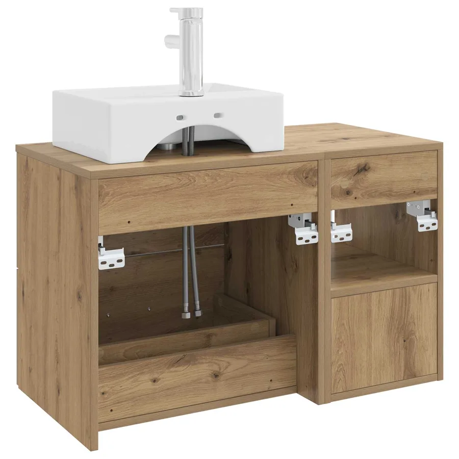Ensemble de mobilier de salle de bain 2 pc Chêne artisanal - 6