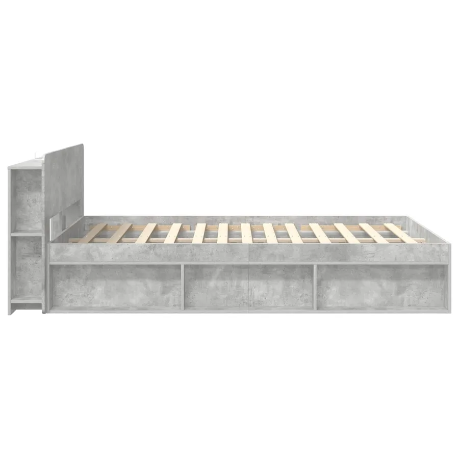 Cadre de lit avec rangement Gris béton 140 x 200 cm - 4