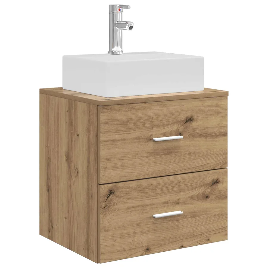 Ensemble de mobilier de salle de bain 5 pc Chêne artisanal - 5