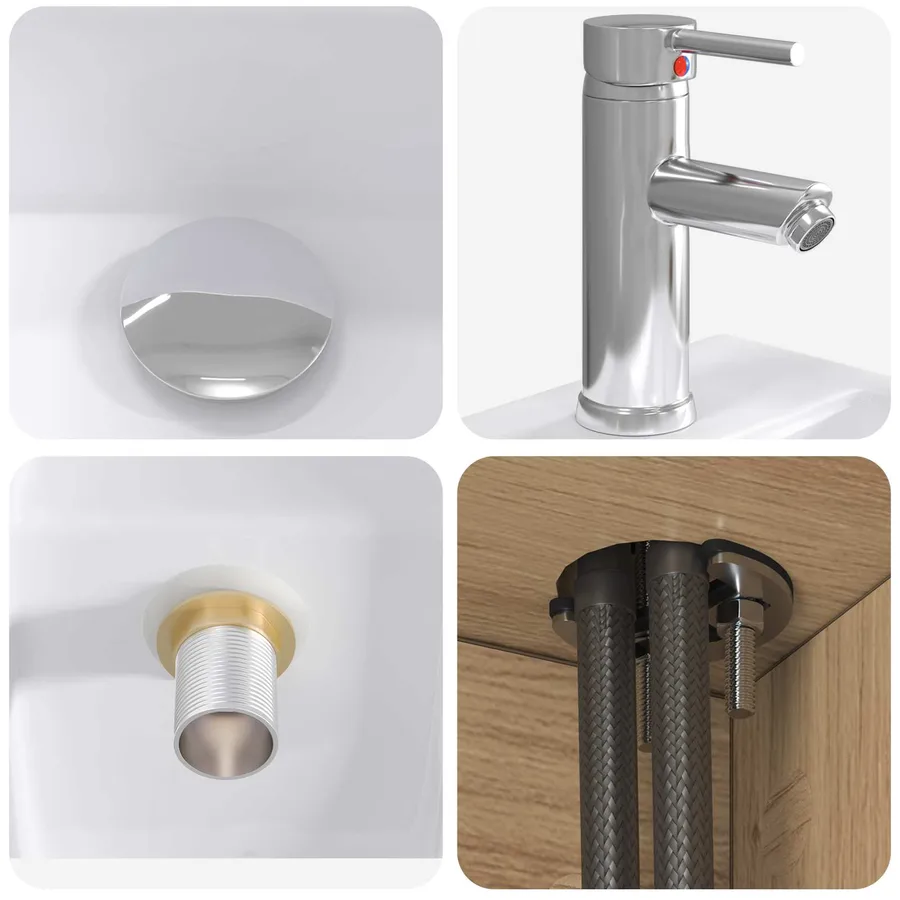 Ensemble de mobilier de salle de bain 5 pc Chêne artisanal - 8