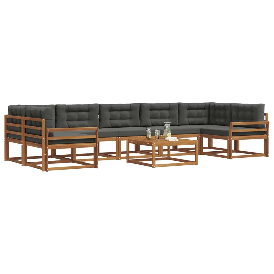 Ensemble de canapés d'extérieur 8 pcs Naturel et Anthracite - 3