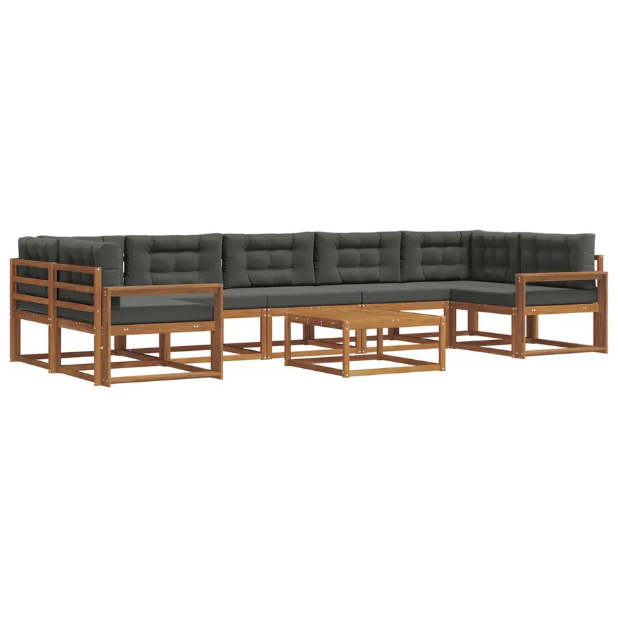 Ensemble de canapés d'extérieur 8 pcs Naturel et Anthracite - 2