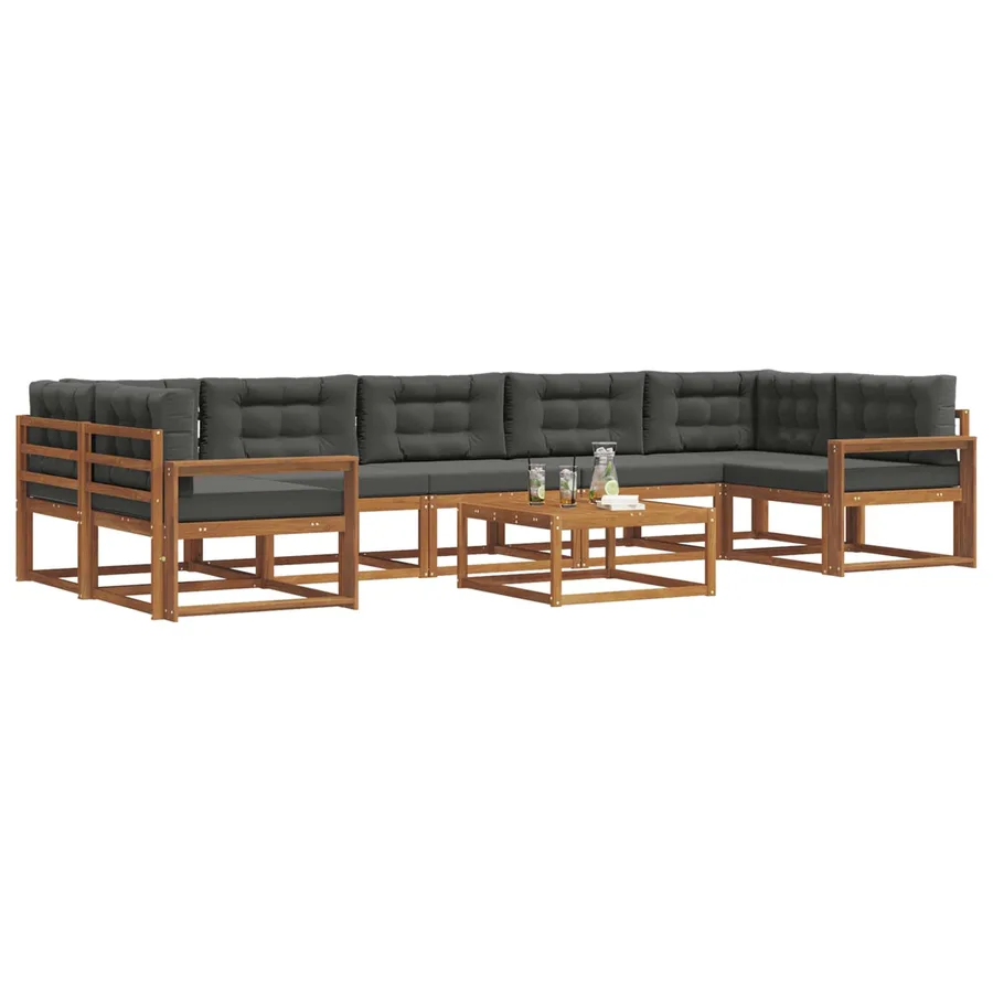 Ensemble de canapés d'extérieur 8 pcs Naturel et Anthracite - 3