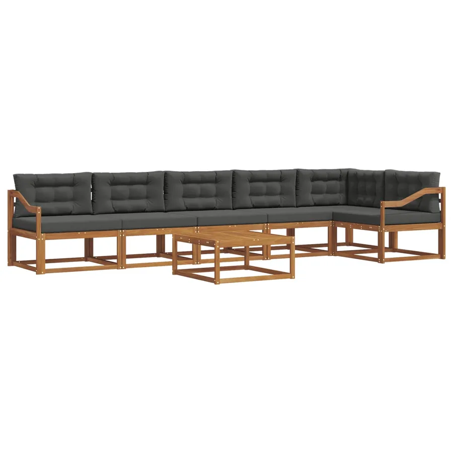 Ensemble de canapés d'extérieur 7 pcs Naturel et Anthracite - 2