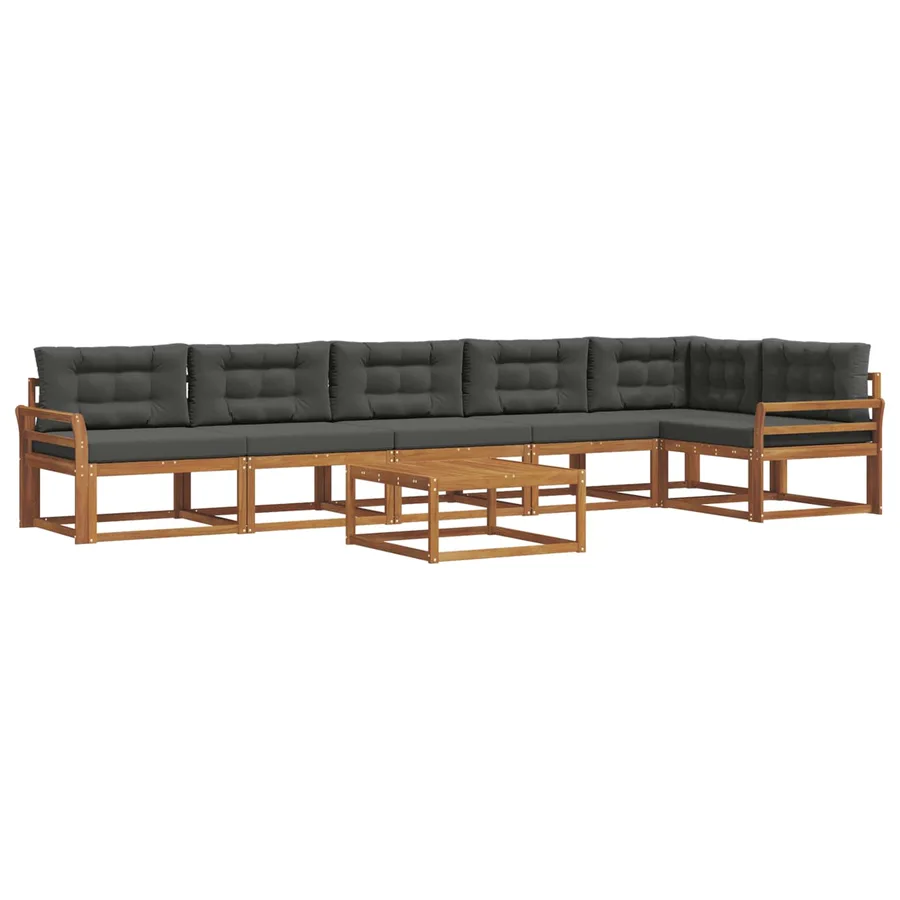 Ensemble de canapés d'extérieur 7 pcs Naturel et Anthracite - 2