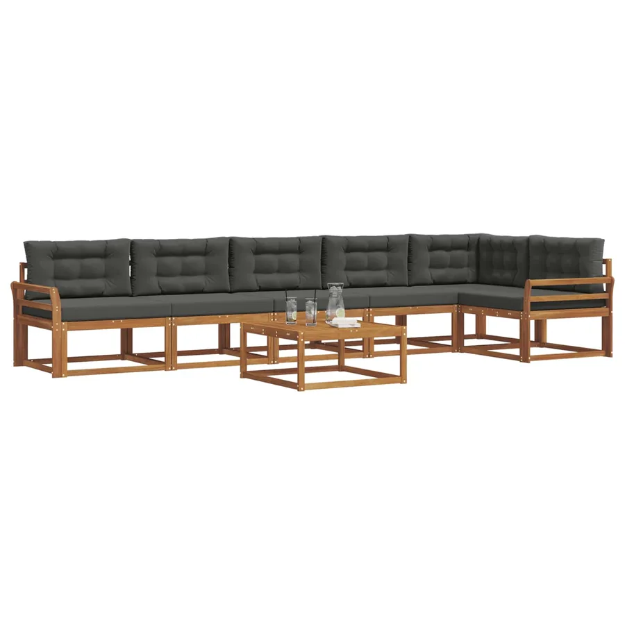 Ensemble de canapés d'extérieur 7 pcs Naturel et Anthracite - 3