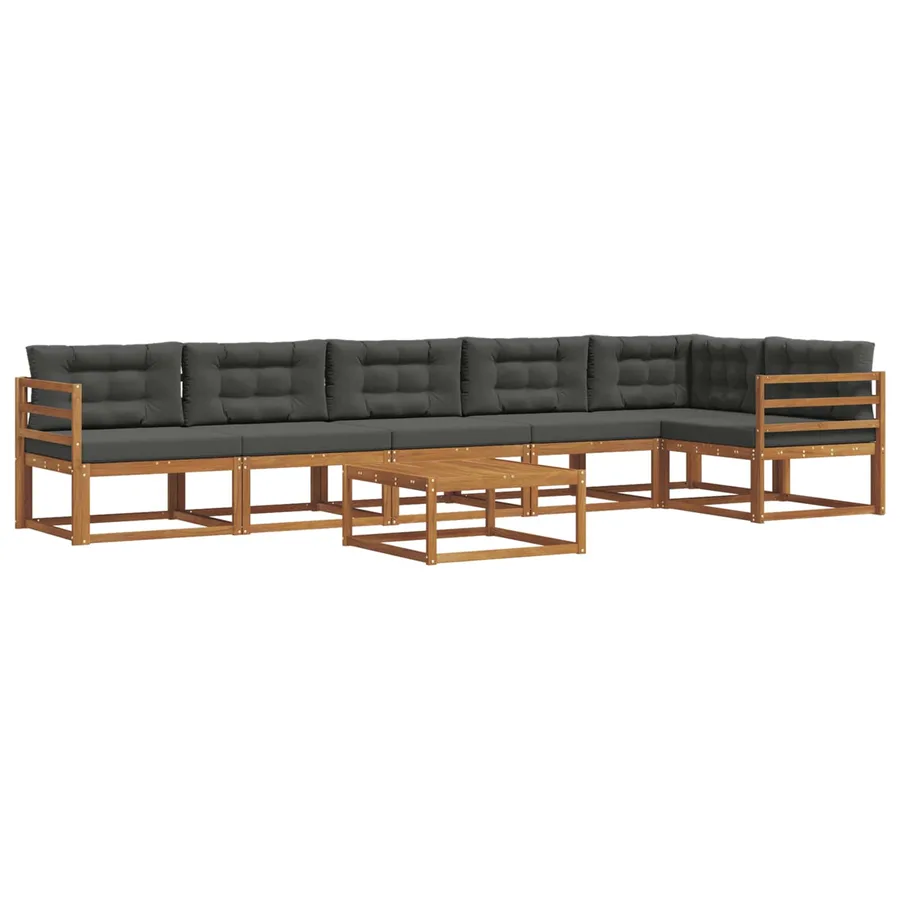 Ensemble de canapés d'extérieur 7 pcs Naturel et Anthracite - 2