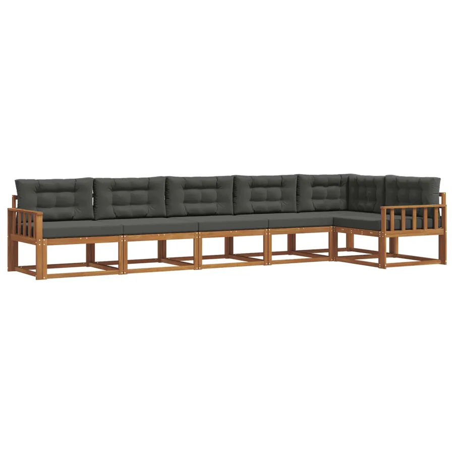 Ensemble de canapés d'extérieur 6 pcs Naturel et Anthracite - 2