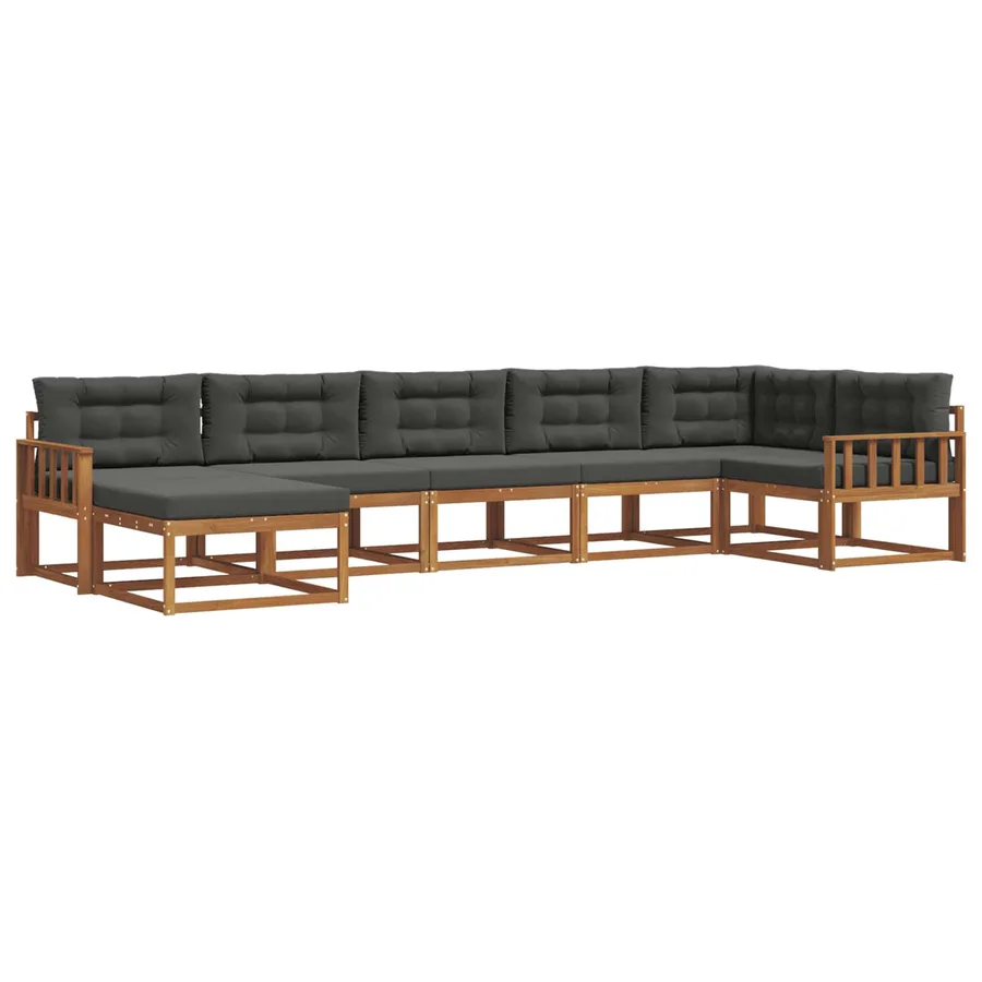 Ensemble de canapés d'extérieur 7 pcs Naturel et Anthracite - 2