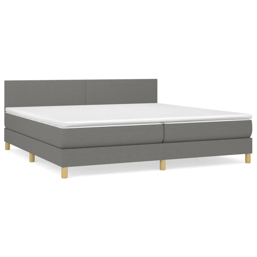 Sommier à lattes de lit avec matelas Gris foncé 200x200cm Tissu - 2