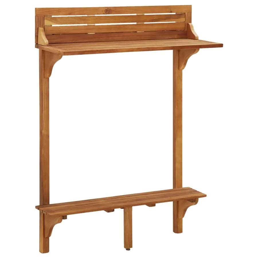 Ensemble de bar de balcon 3 pcs Bois d'acacia massif - 3