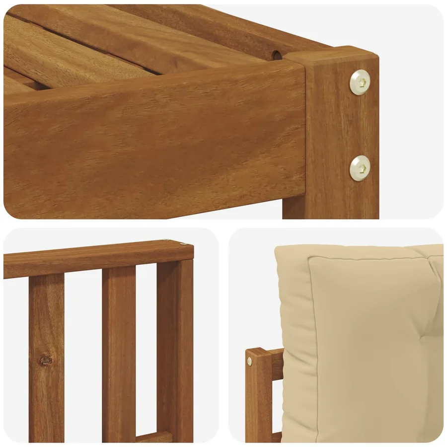 Ensemble de canapés d'extérieur 7 pcs Naturel et Beige - 6