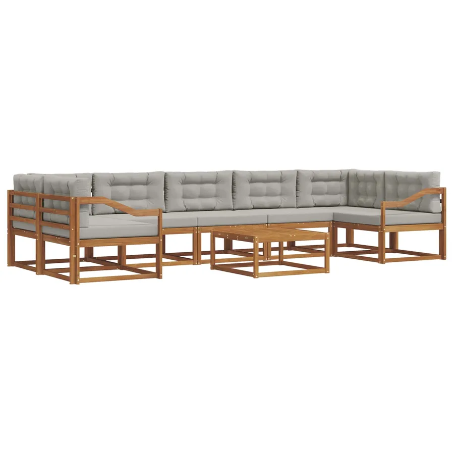 Ensemble de canapés d'extérieur 8 pcs Gris Naturel et Clair - 2