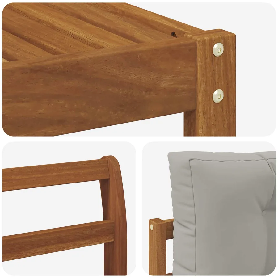 Ensemble de canapés d'extérieur 7 pcs Gris Naturel et Clair - 7