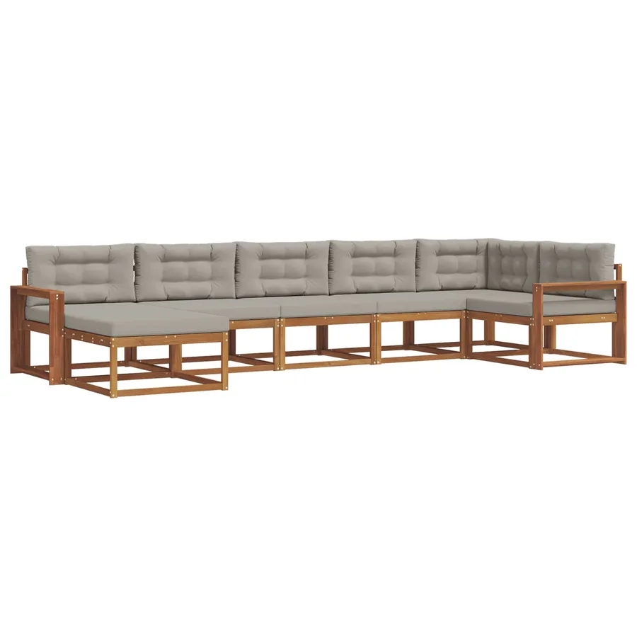 Ensemble de canapés d'extérieur 7 pcs Gris Naturel et Clair - 2