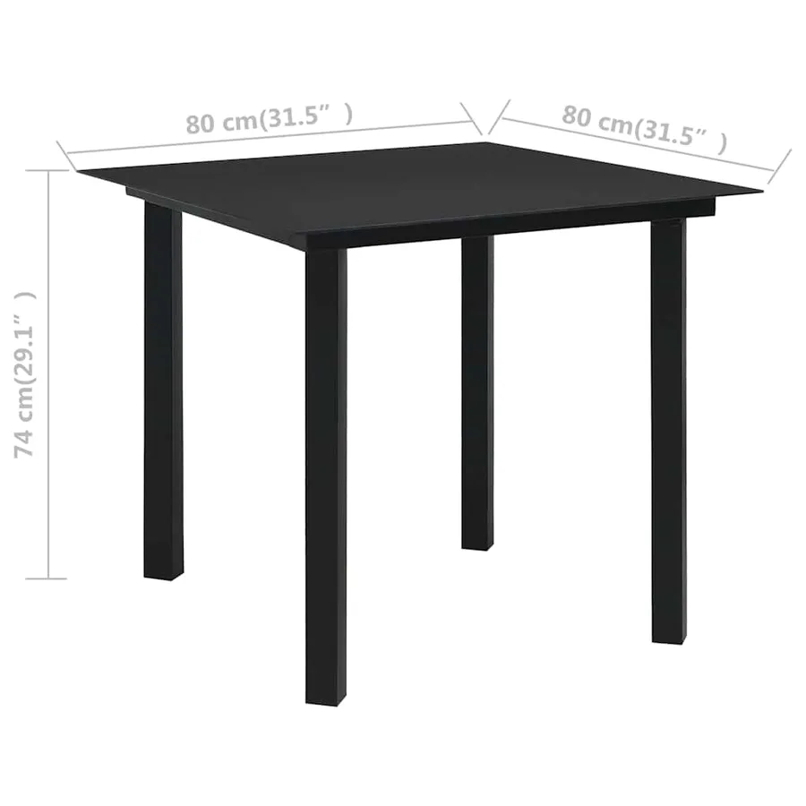 Ensemble à manger d'extérieur 5 pcs Rotin PVC Noir - 13